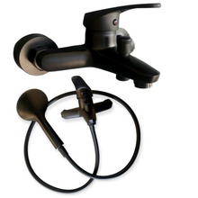 Učitajte sliku u preglednik galerije, Crna tuš baterija + crijevo + tuš ručica